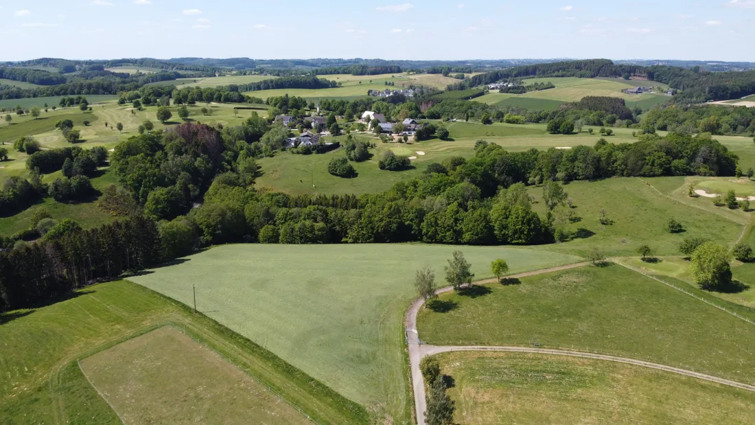 Felder und Wiesen bei Johannesberg in Kürten, Luftaufnahme