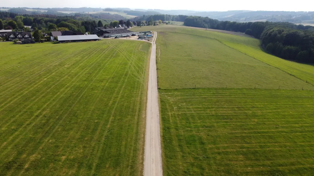 Feldweg bei Rodenberg in Kürten-Bechen, Luftaufnahme
