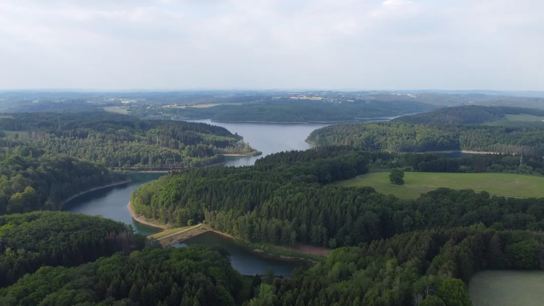 Dhünntalsperre zwischen Kürten, Odenthal und Wermelskirchen, Luftaufnahme